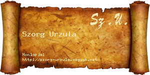 Szorg Urzula névjegykártya